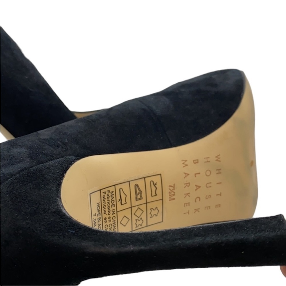 WHBM Black Suede Stiletto Heels With Silver Accent - Picture 6 of 10